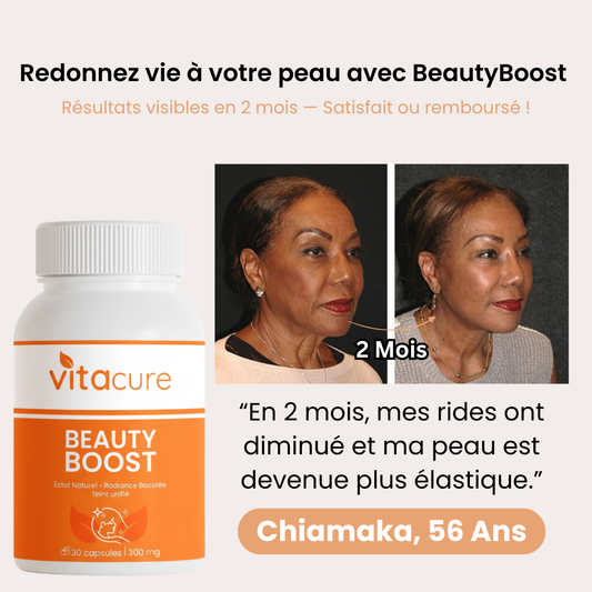 Beauty Boost™ : Les imperfections disparaissent en 2 mois.